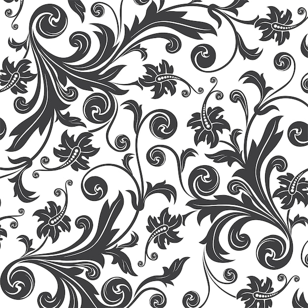 Patrón de dibujo de líneas florales