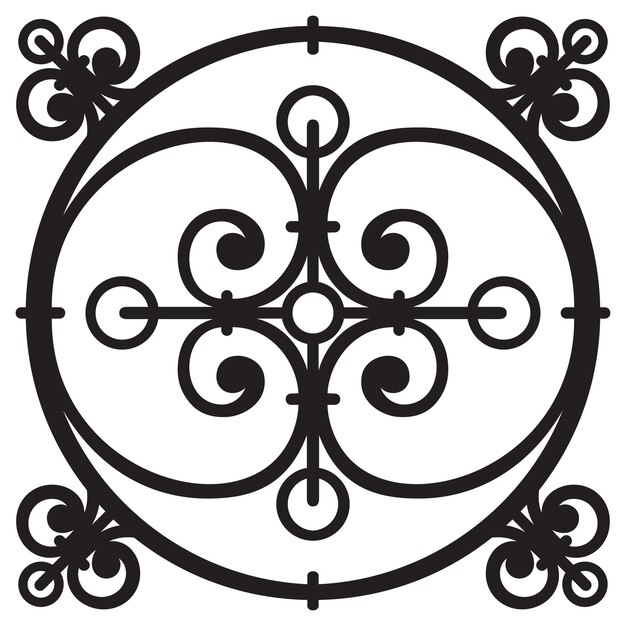Patrón de dibujo a mano para azulejos en colores blanco y negro estilo mayólica italiana