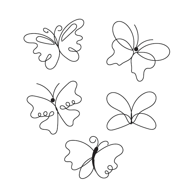 patrón de dibujo de mariposa vectorial