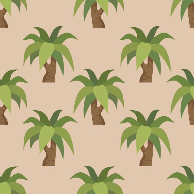 Patrón de dibujos animados de ilustración de palmera inconsútil