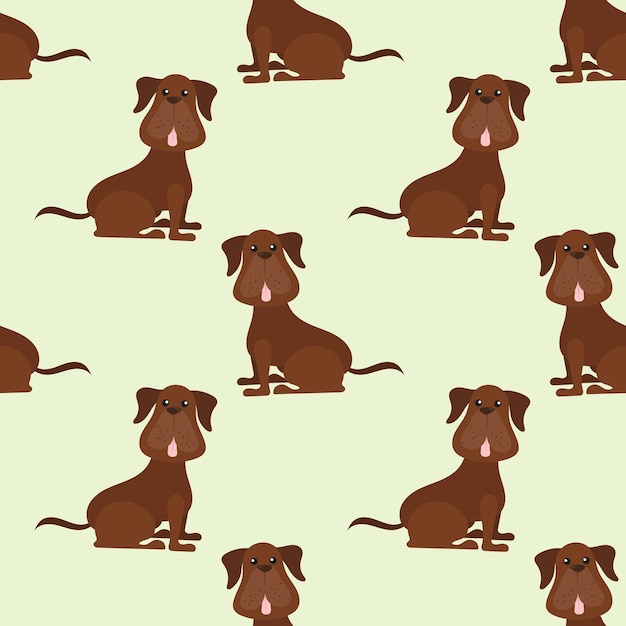 Patrón de dibujos animados de perro tosa inconsútil