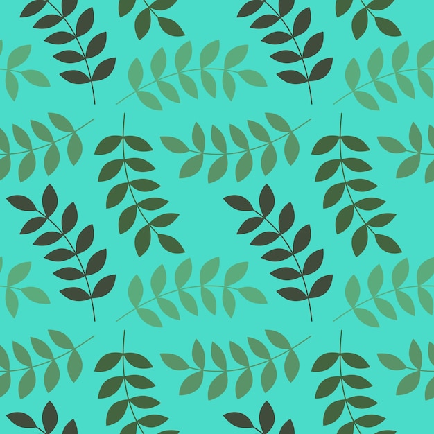 Vector patrón con diferentes hojas verdes