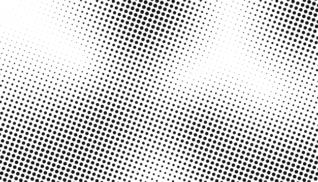 Patrón dinámico de puntos de medio tono blanco y negro
