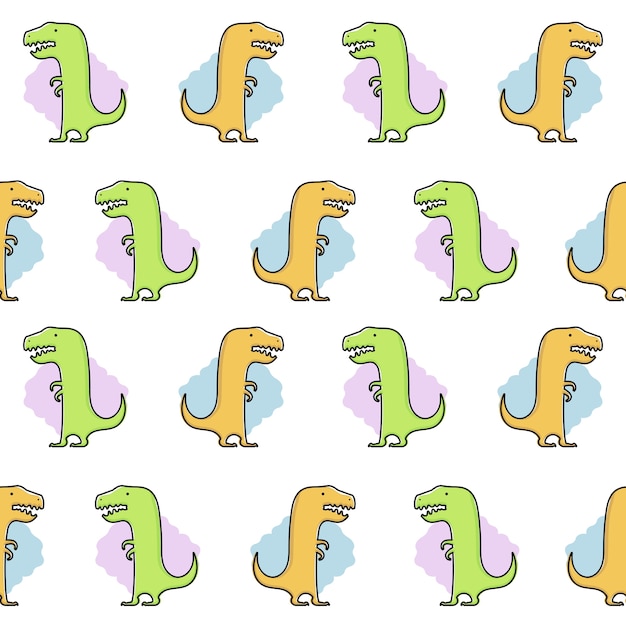 Vector patrón de dinosaurio sin costuras