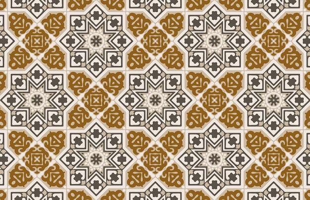 Patrón de diseño de azulejos árabes abstractos