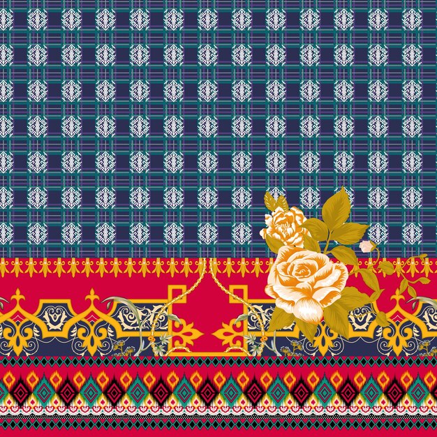 Patrón de diseño de camisa digital y textil