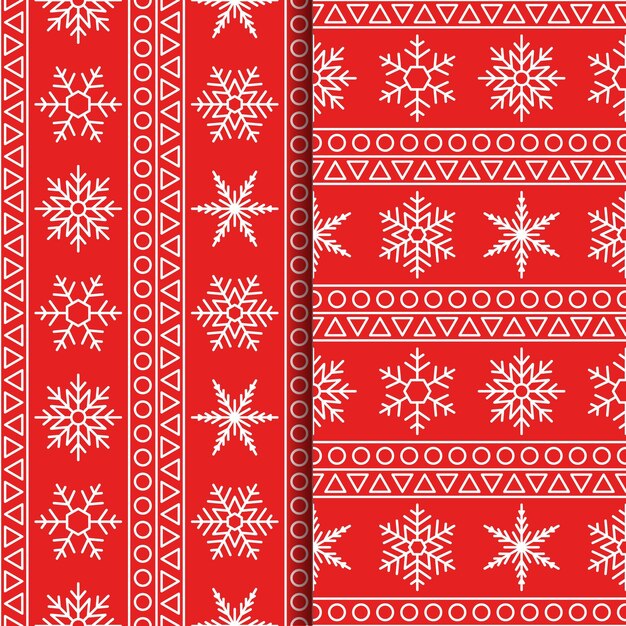 Patrón de diseño de copo de nieve sin costuras de Navidad o Navidad de punto dibujado a mano. Textura festiva de invierno.