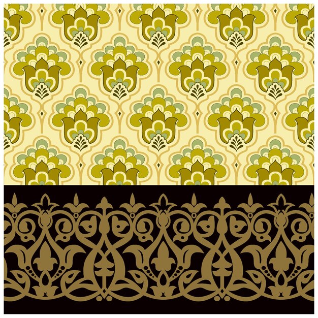 Patrón de diseño digital y textil.