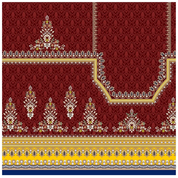 Patrón de diseño digital y textil.