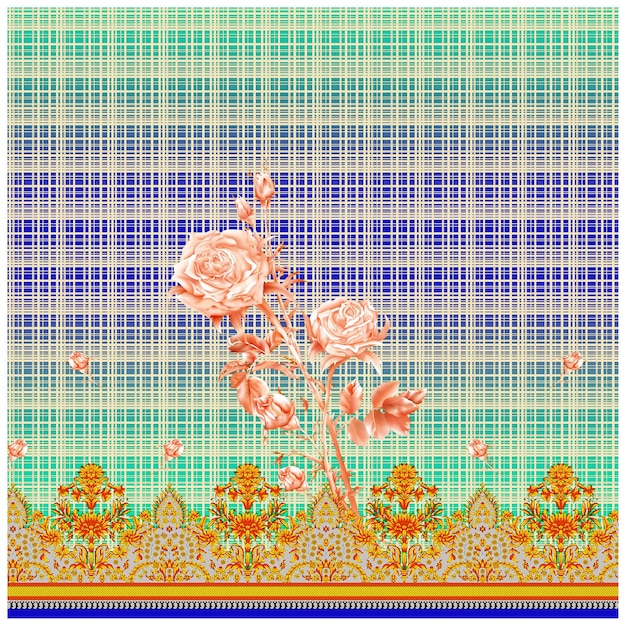 Patrón de diseño digital y textil.