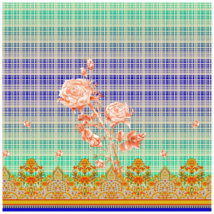 Patrón de diseño digital y textil.