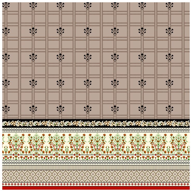 Patrón de diseño digital y textil.