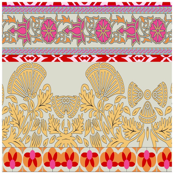 Patrón de diseño digital y textil.