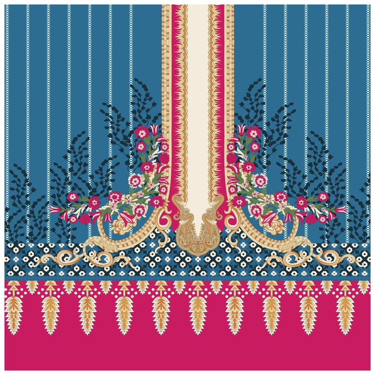 Patrón de diseño digital y textil.