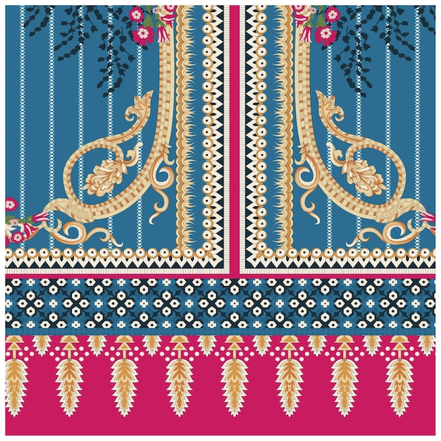 Patrón de diseño digital y textil.