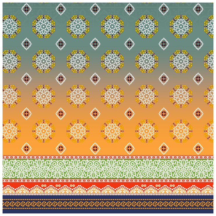 Patrón de diseño digital y textil.