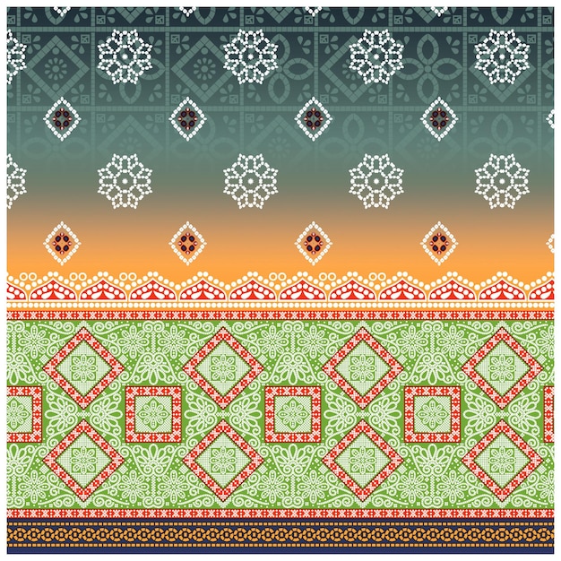 Patrón de diseño digital y textil.