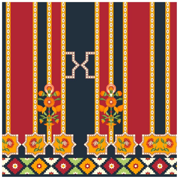 Patrón de diseño digital y textil.