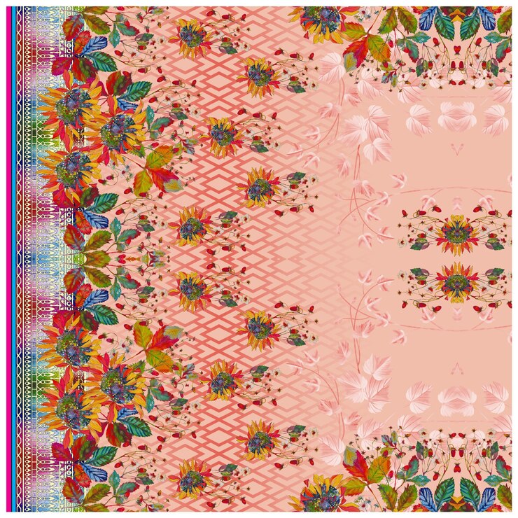 Patrón de diseño digital y textil.
