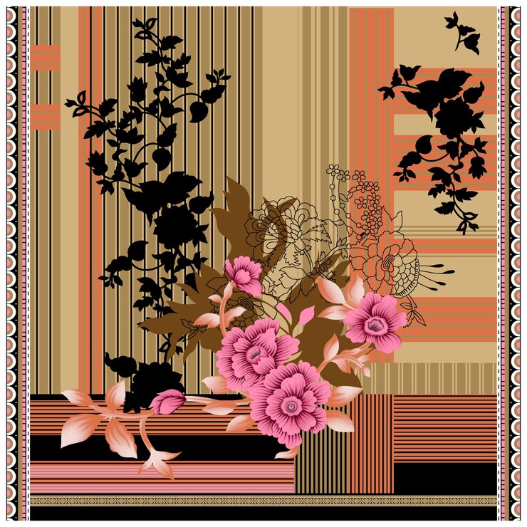 Patrón de diseño digital y textil.