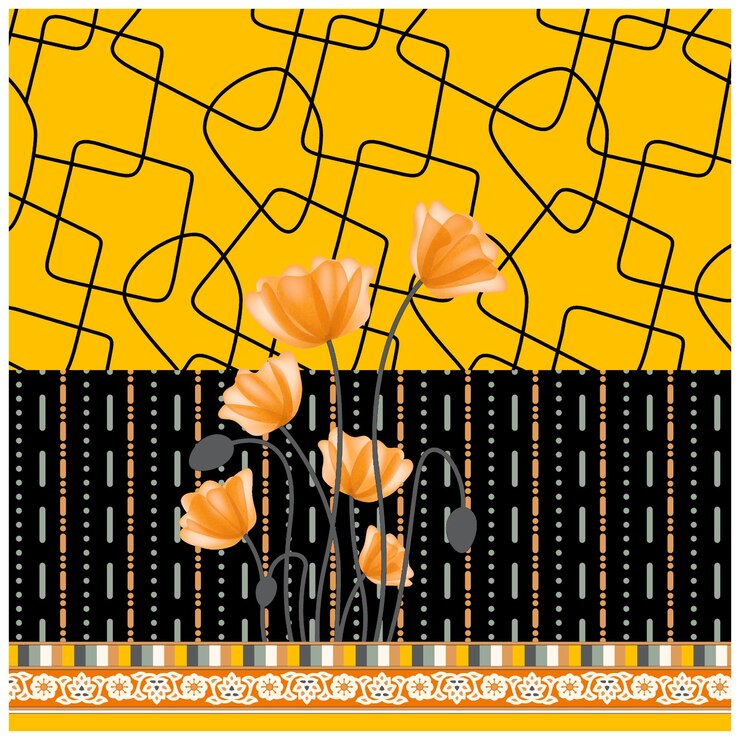 Patrón de diseño digital y textil.