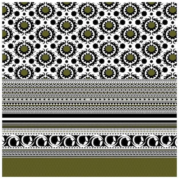 Patrón de diseño digital y textil.