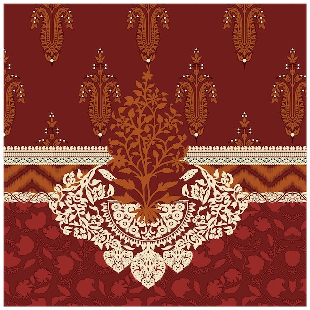 Patrón de diseño digital y textil.