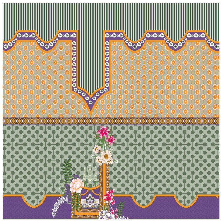 Patrón de diseño digital y textil.