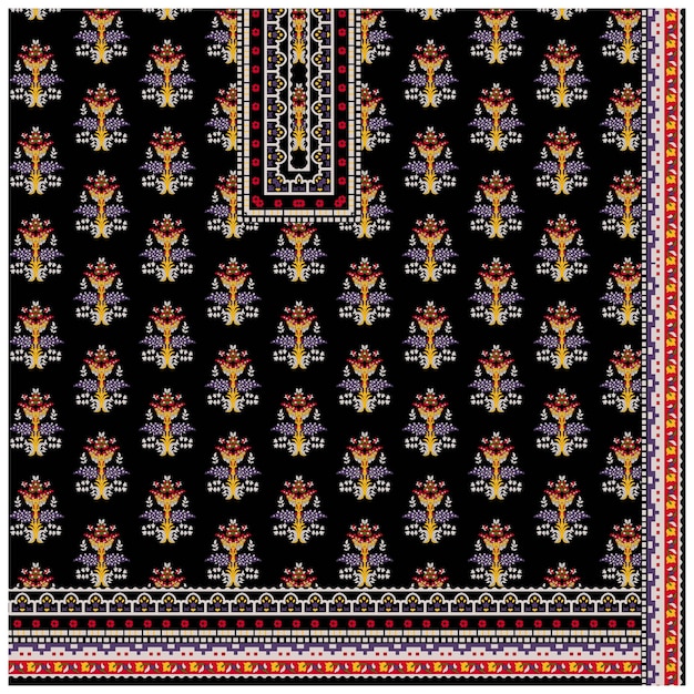 Patrón de diseño digital y textil.