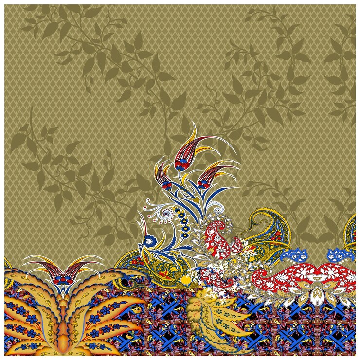 Patrón de diseño digital y textil.