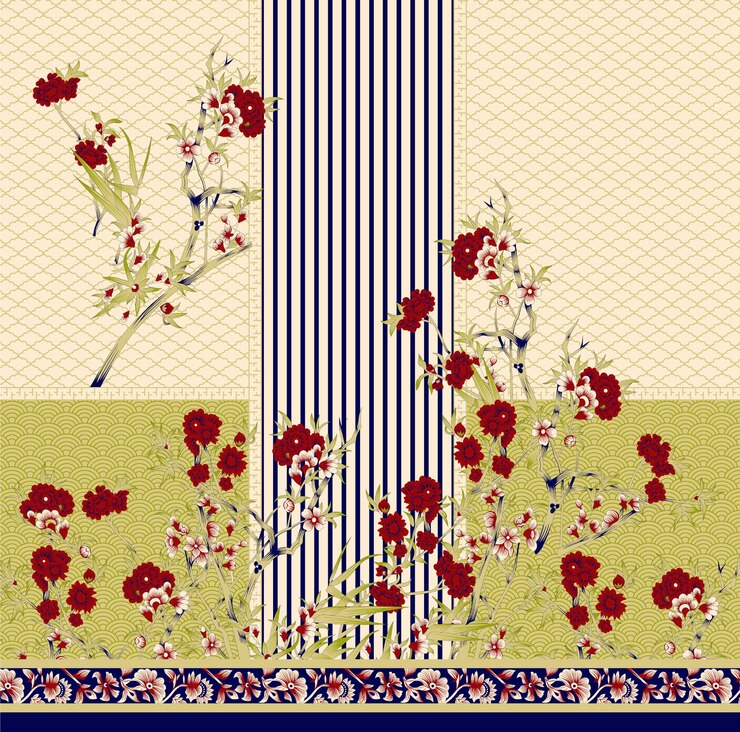 Patrón de diseño digital y textil.