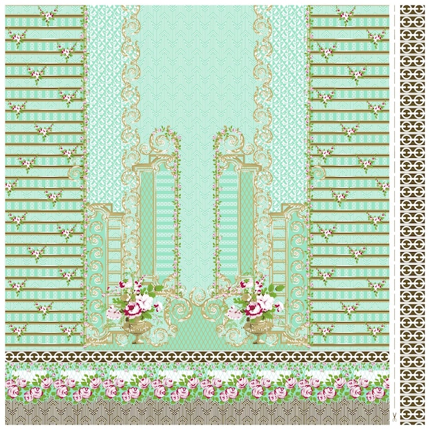 Patrón de diseño digital y textil.