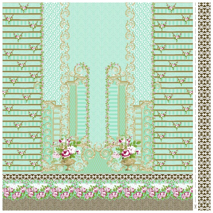 Patrón de diseño digital y textil.