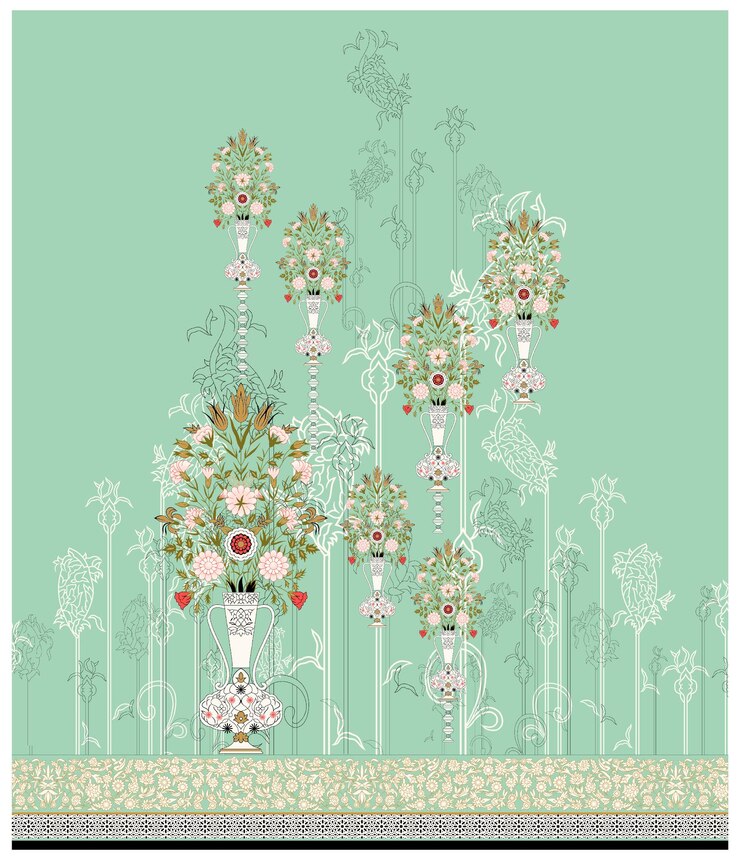 Patrón de diseño digital y textil.