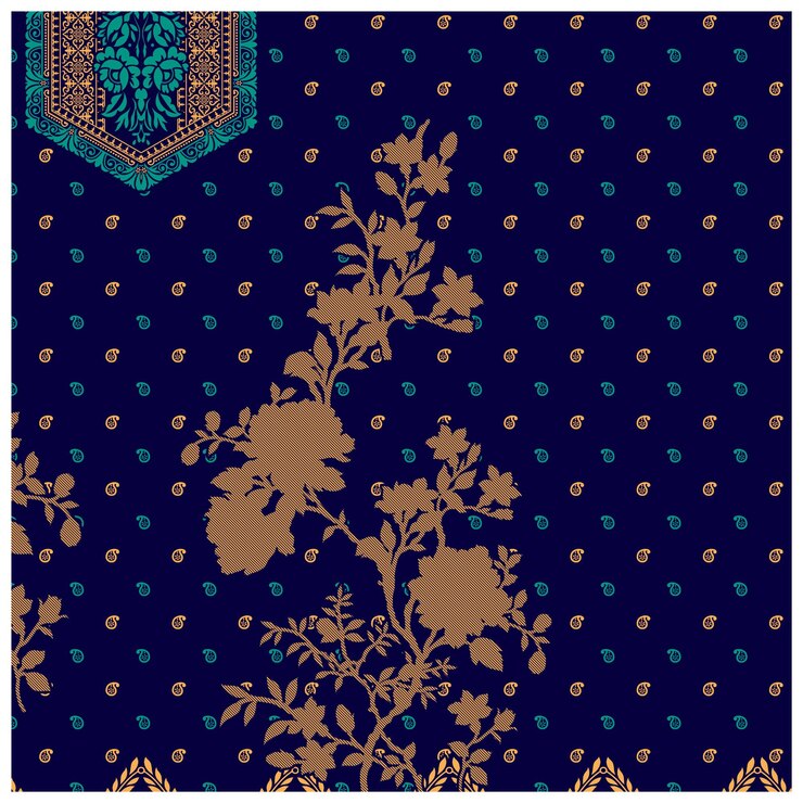 Patrón de diseño digital y textil.