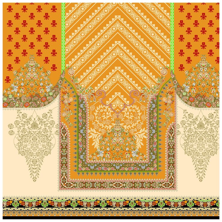 Patrón de diseño digital y textil.