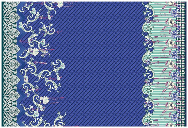 Patrón de diseño digital y textil.