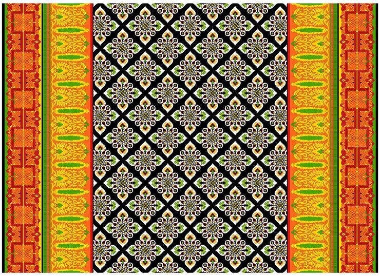 Patrón de diseño digital y textil.