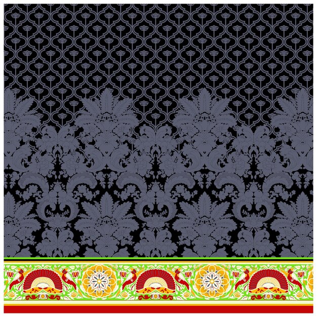 Patrón de diseño digital y textil.