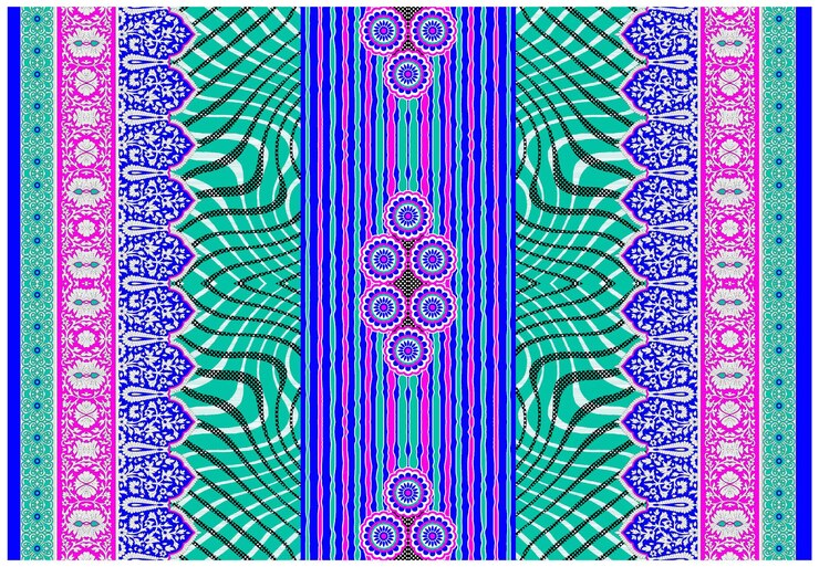 Patrón de diseño digital y textil.