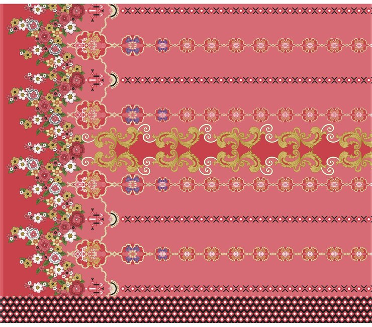 Patrón de diseño digital y textil.