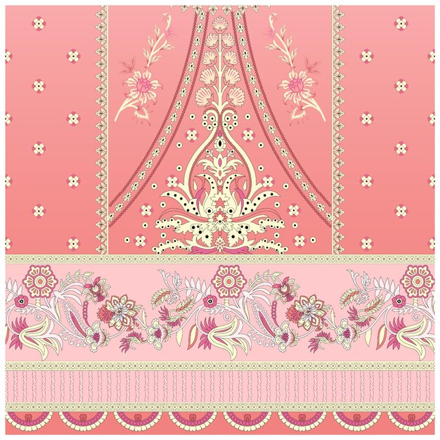 Patrón de diseño digital y textil.