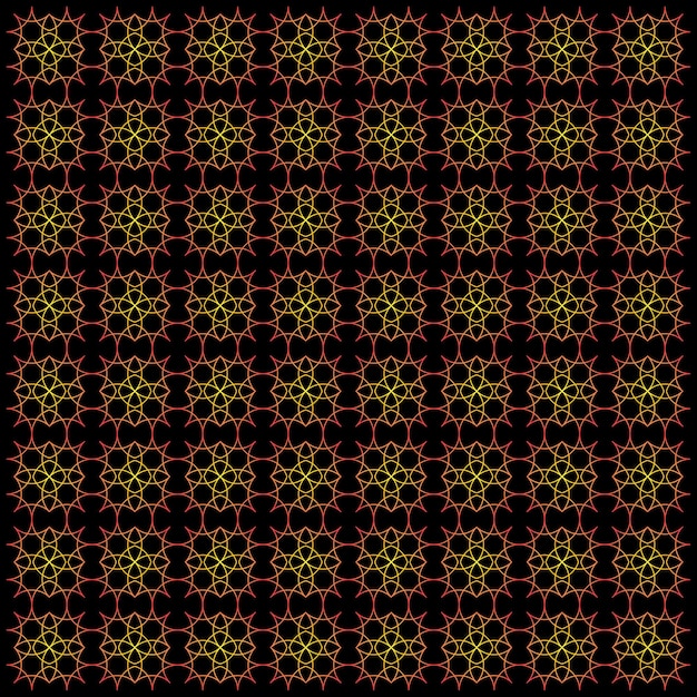 un patrón con un diseño floral en un fondo negro
