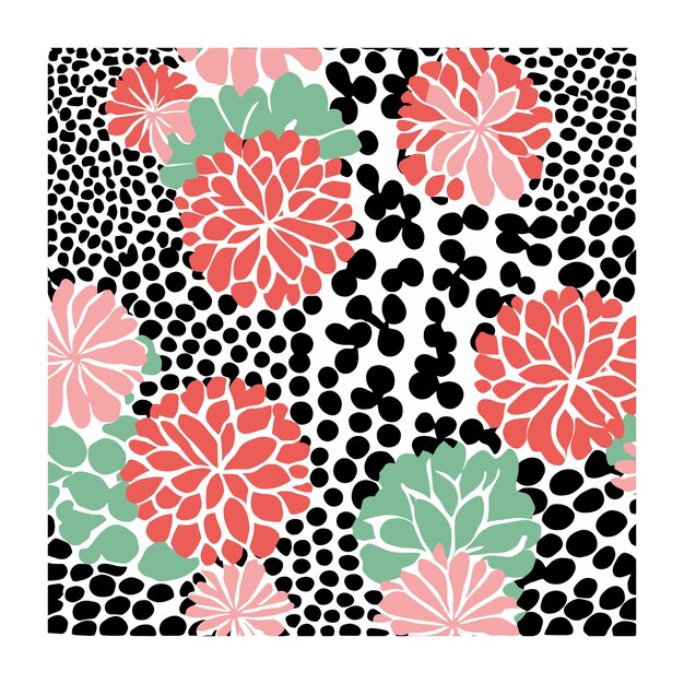 Patrón de diseño floral retro