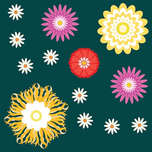 Patrón de diseño de flores de colores