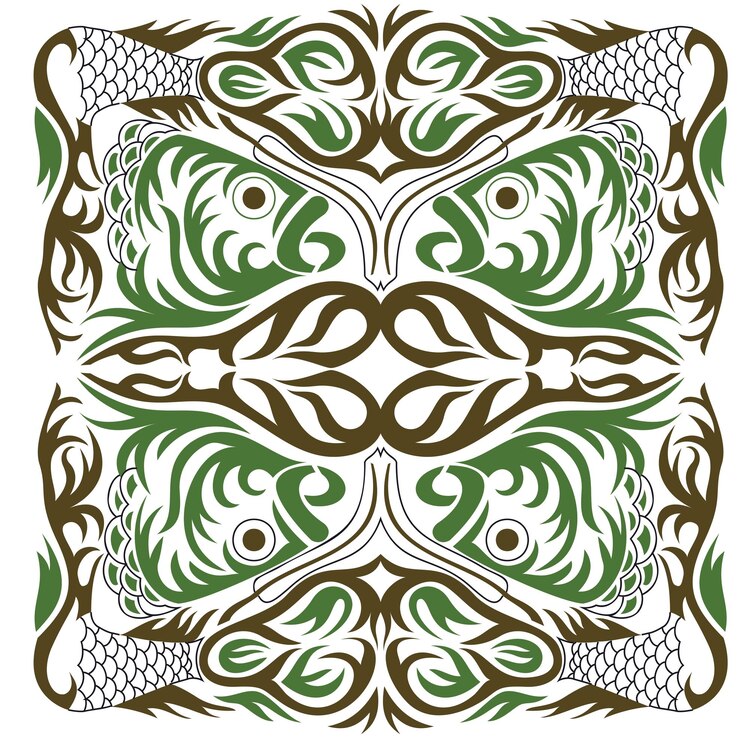 patrón de diseño de fondo floral de pescado
