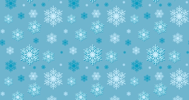 Patrón de diseño de ilustración de nieve en tonos azules para fondo de Navidad