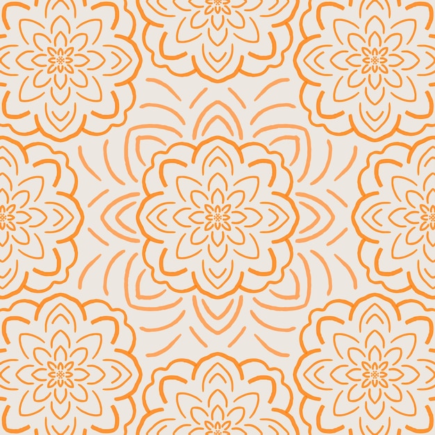 Patrón de diseño minimalista de orange leaf mandala vector