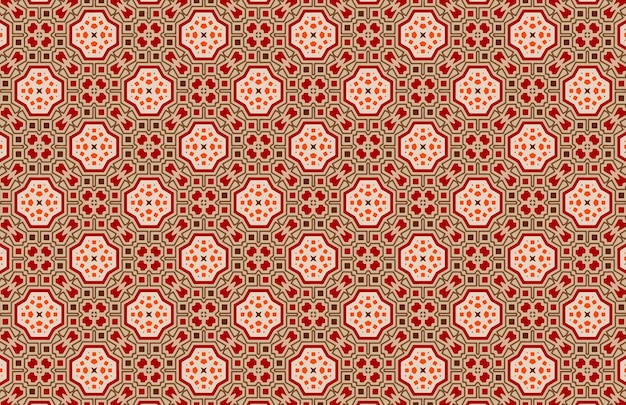 Patrón de diseño de mosaico geométrico marrón y rojo