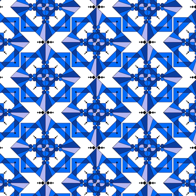 Patrón de diseño plano art deco azul
